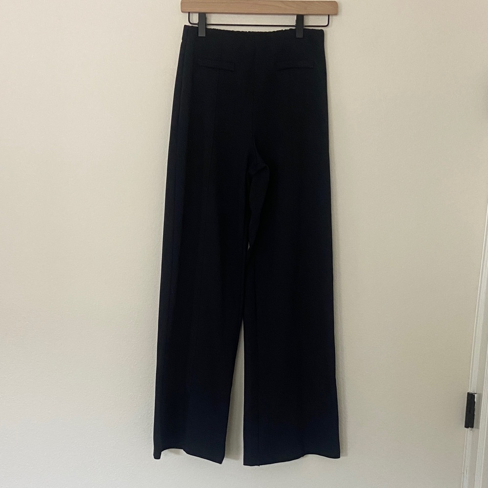 Classic Wide-Leg Dark Navy Pants
